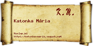 Katonka Mária névjegykártya