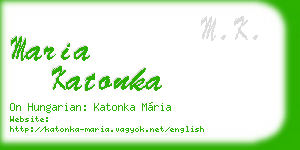 maria katonka business card