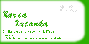 maria katonka business card